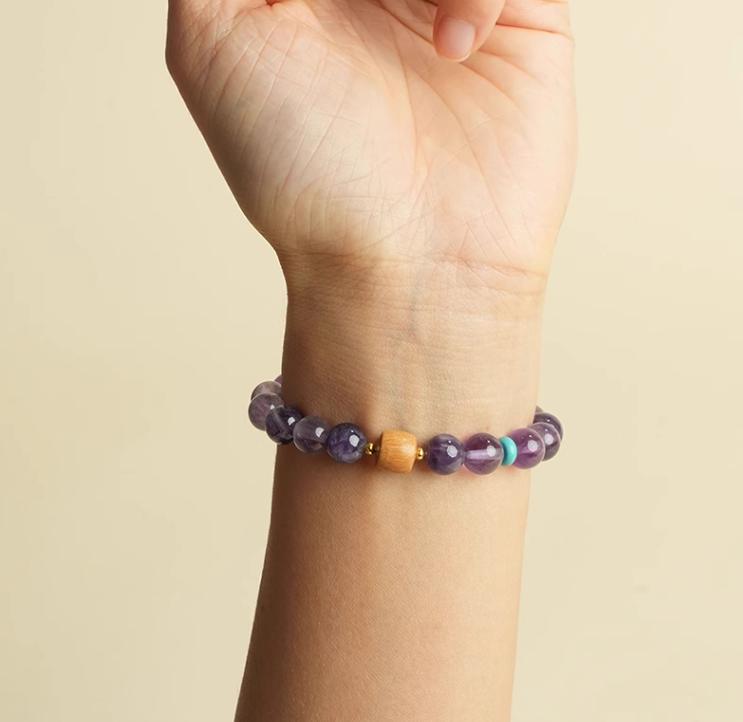 Natural Amethyst Bracelet for Women Lucky Charm Crystal Jewelry Gift