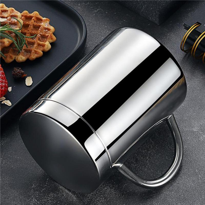 Stainless Steel Mug Cup Double Layer Anti-scalding Thermos Cup With Lip Coffee Tea Milk Beer Water Bottle Office Home Use 2025