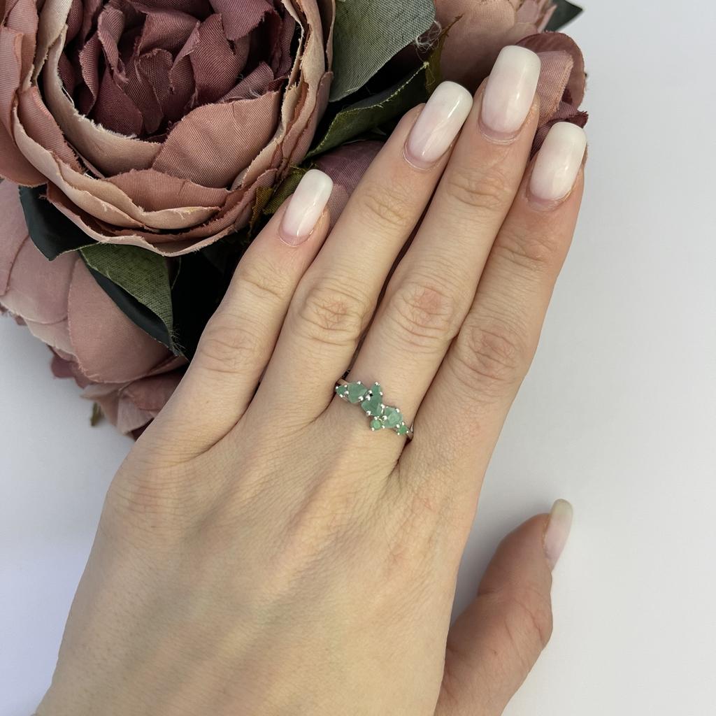 Silver Ring with Natural Emerald 0.765ct (2111504) 1.96 Gr. 925 Samples