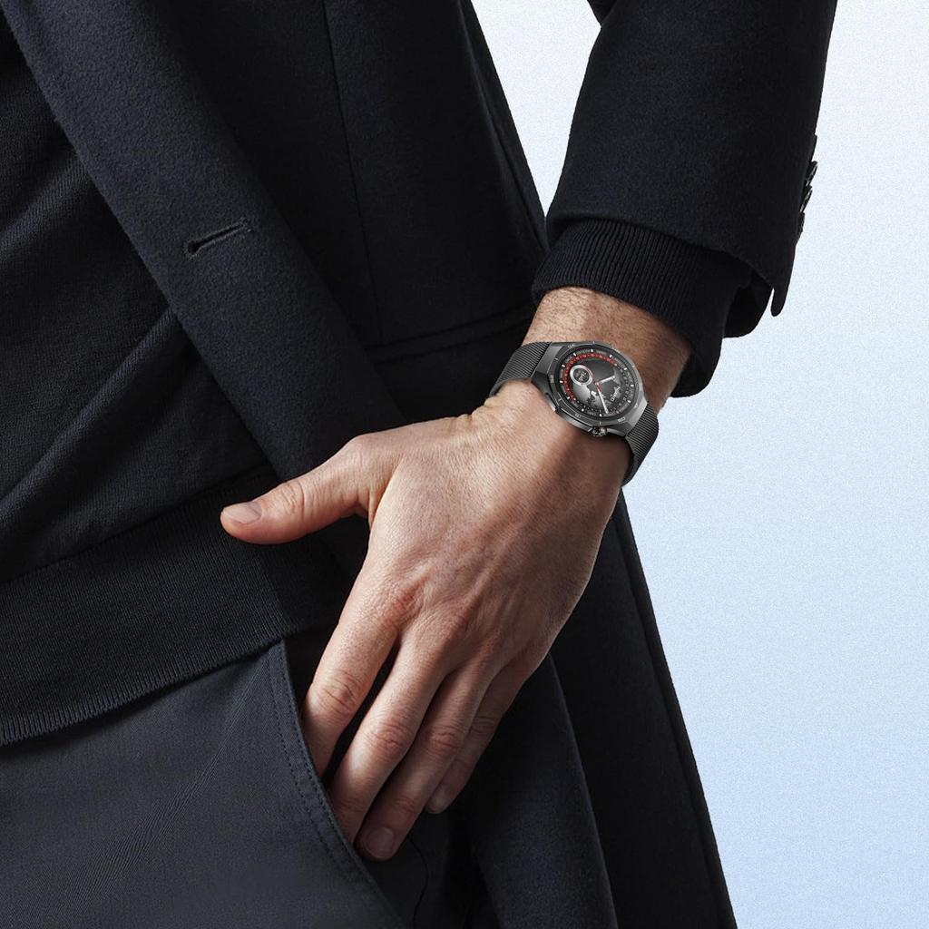 Correa de Malla Milanesa de Acero Inoxidable ToVioc de 22 mm, Resistente al Óxido, Ajustable, Correa de Repuesto Unisex (Negro)