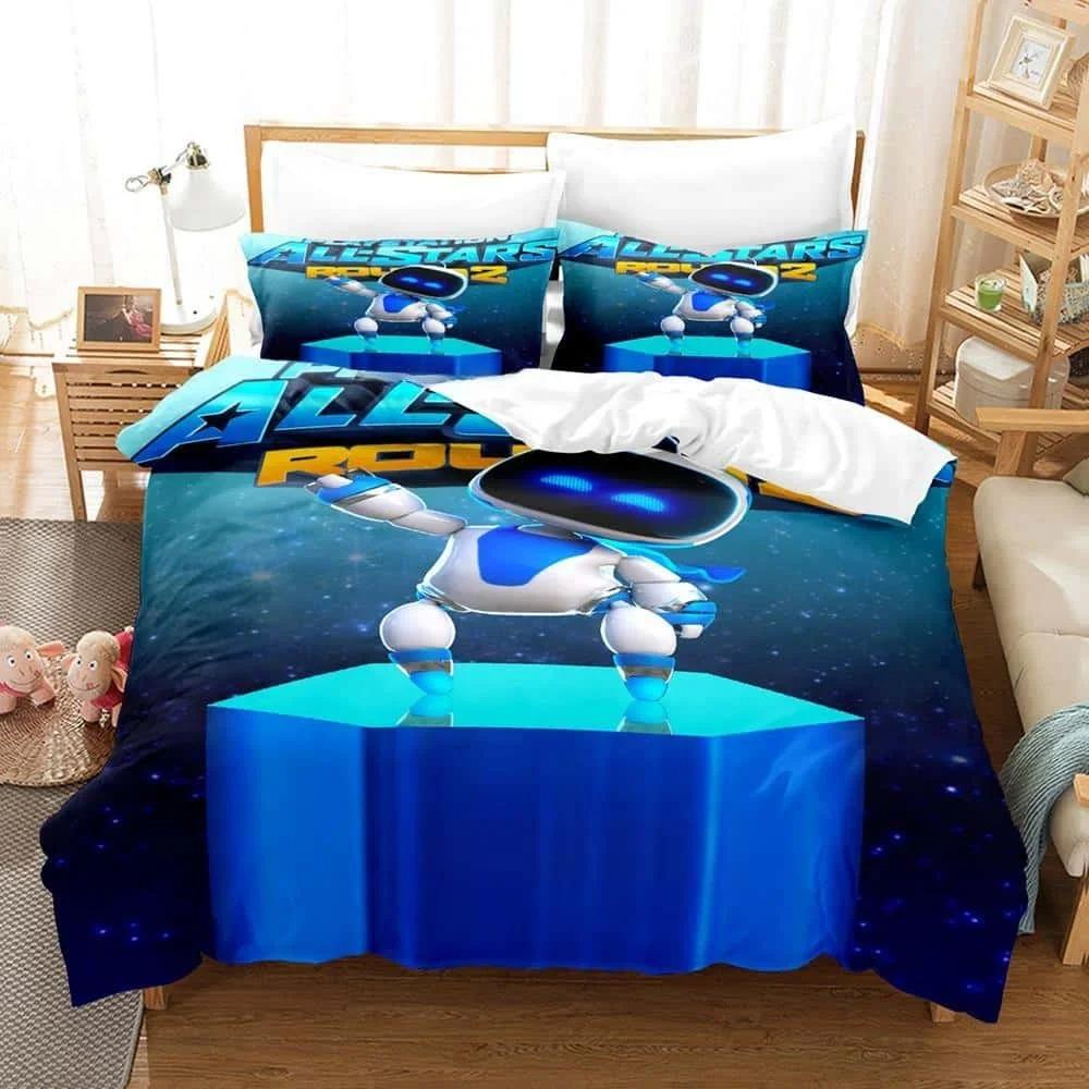 New Fashion 3D Printing  ASTRO BOT Bedding Set Cartoon Anime Three-piece Set Adult Kid Bedroom Duvet Cover Sets Home Textiles