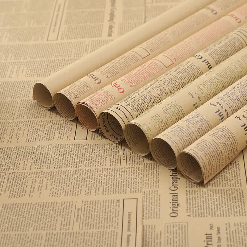 Vintage English Newspaper Gift Wrapping Paper