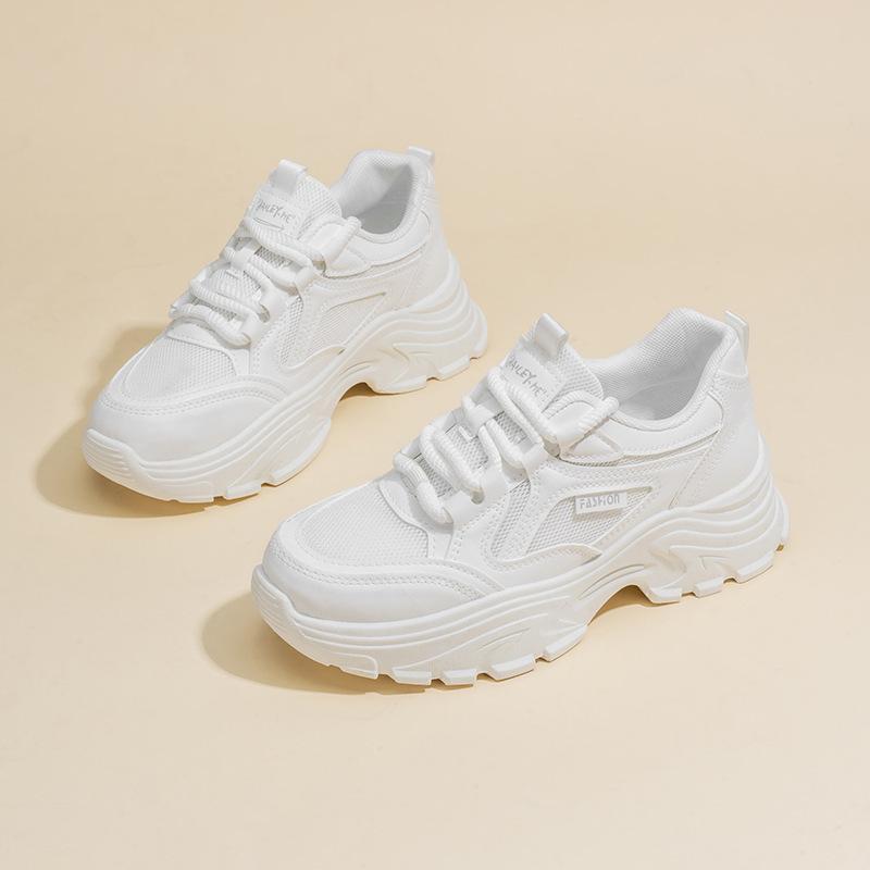 Spring Women's Shoes New Breathable Mesh Shoes for Women Korean Version of Versatile Thick-soled Sneakers Casual Daddy Trendy Shoes
