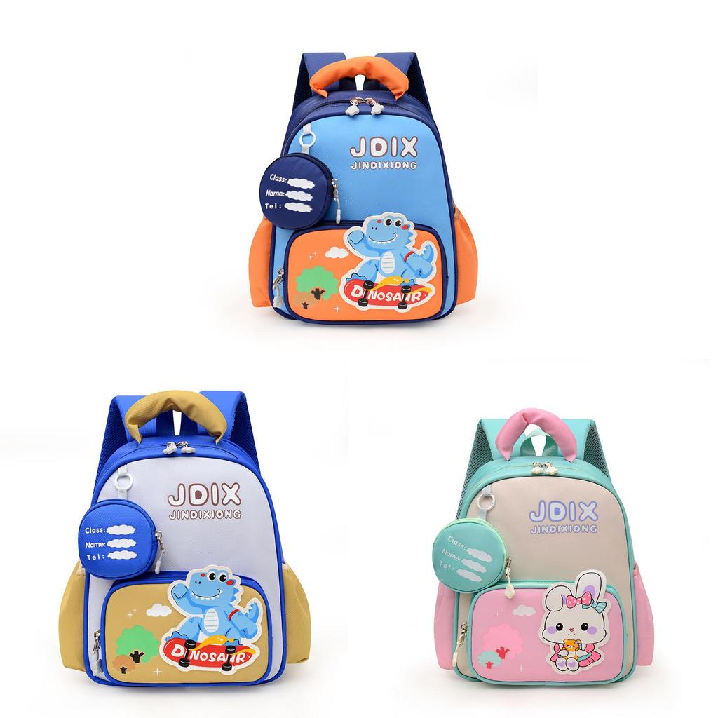 Kids Dinosaur School Backpack With Durable Nylon Material For Kindergarten Students