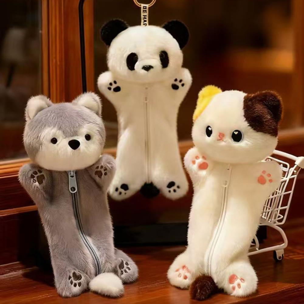 Soft Plush Plush Pencil Case Cartoon Cosmetic Bag Multi Function Storage Bag Office Stationery