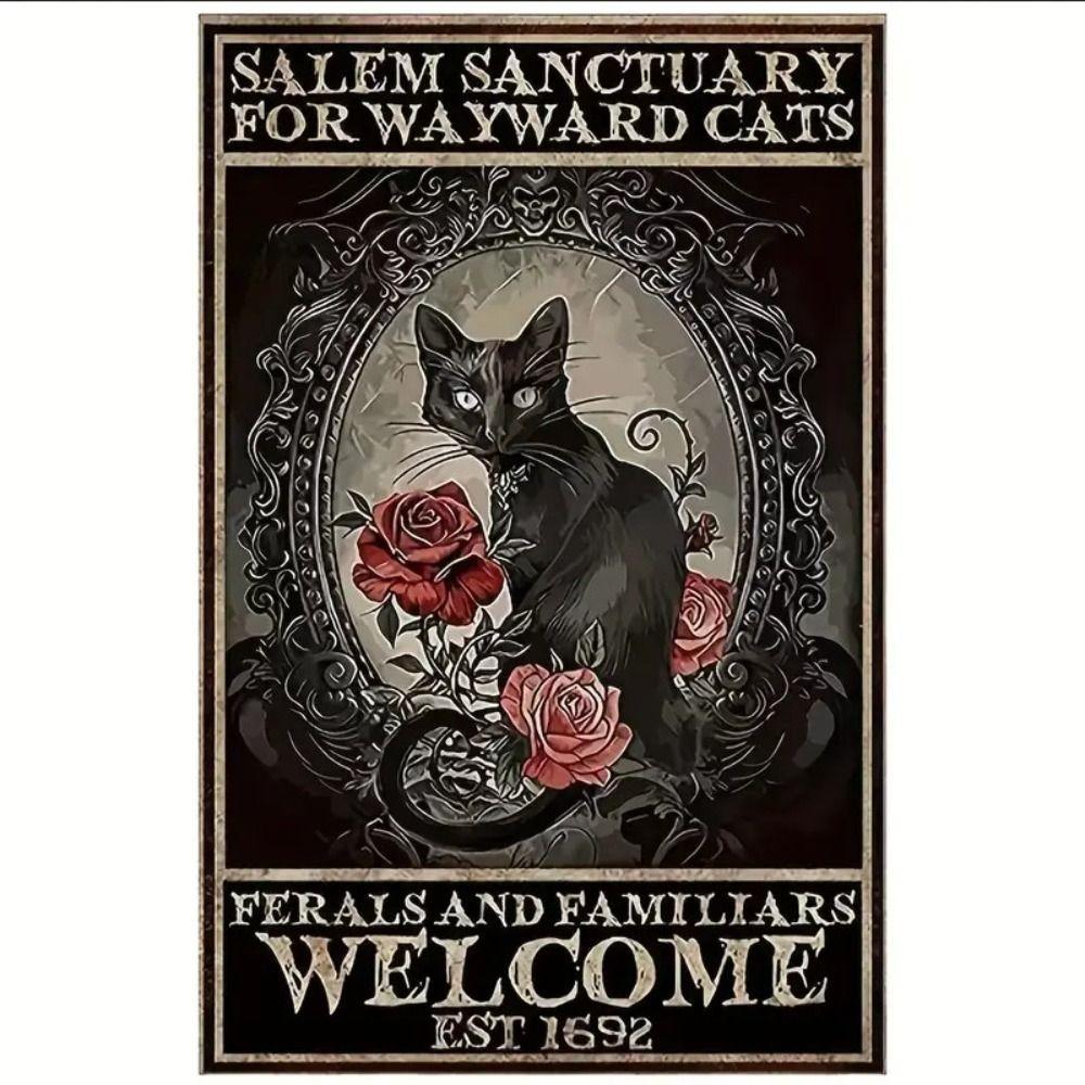 Vintage Metal Sign "Welcome to Wolf Cave" Outdoor Nature Decor 20x30cm
