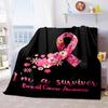 1PC Breast Cancer Awareness Pink Ribbon Throw Blanket Soft Comfortable All Seasons Perfect Sofa Office Travel Home Gift Idea