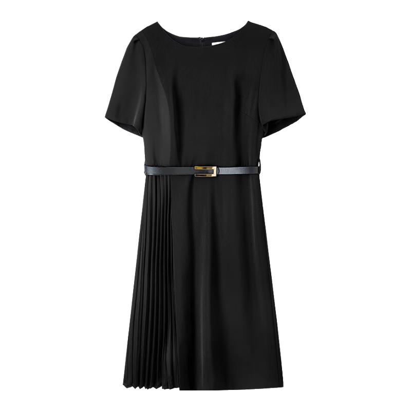Elegant Summer Pleated Patchwork Midi Dress