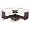 Salon de jardin - vidaXL - 4 pcs - Résine tressée - Marron - Imperméable et résistant aux intempéries
