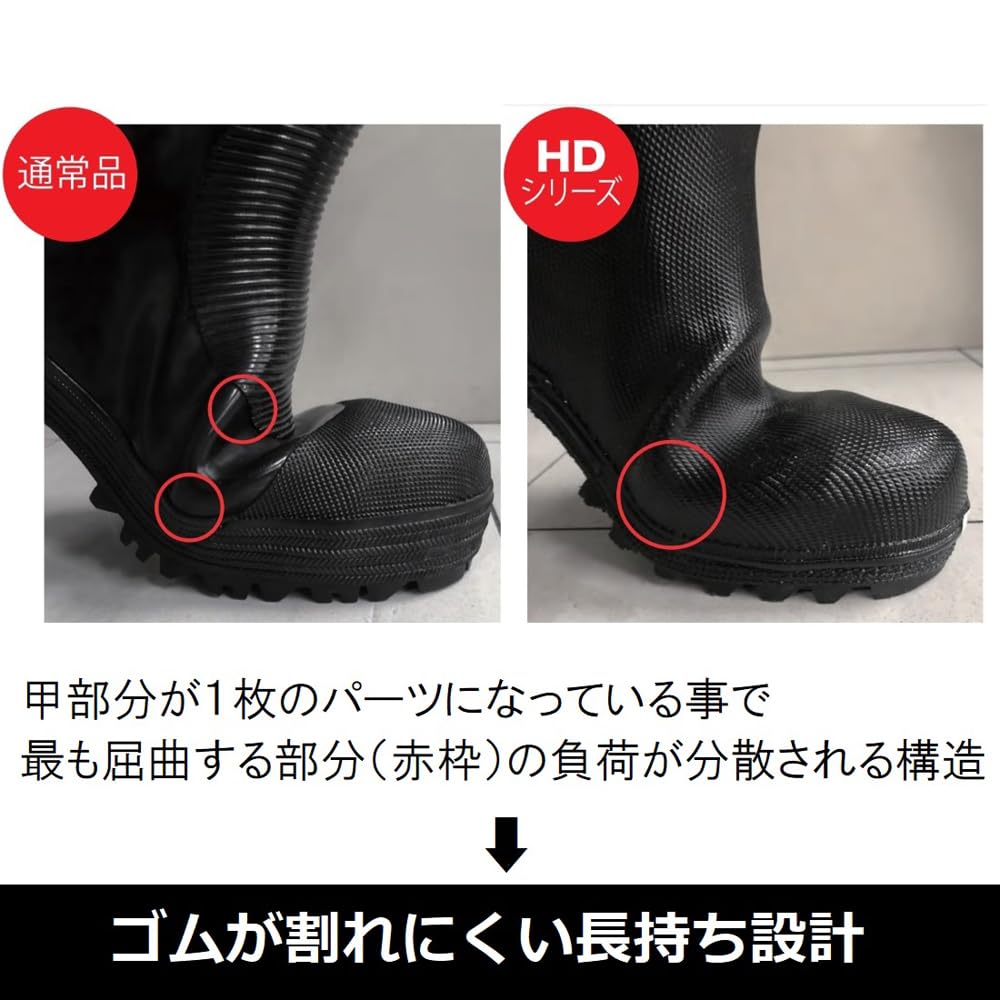 Koshin Rubber Safety Work Safety Rain Size B0020FX Shoes, Shoes, Boots, Boots, SBHD-3120, 25.5 cm, Black,
