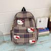 Schultasche Japanischer Stil Herbst und Winter Retro Karomuster Schultasche weiblich, Koreanische Version High-School-Schüler Mittelstufen-Schüler Rucksack