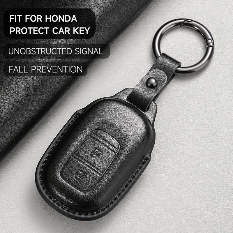 Leather Car Key Cover Case Protection Shell Keychain For Honda Accord Civic 8 10 11 Th Gen Vezel Jazz Freed Pilot HR-V CR-V BR-V