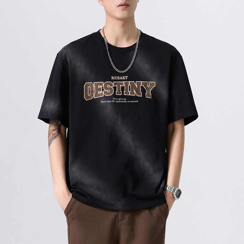 New Summer Men's Short-sleeved Large-size Loose Clothes American Retro Printed Shirt