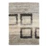 Living Room Rug with Long Pile Square Patterns Grey 120x170