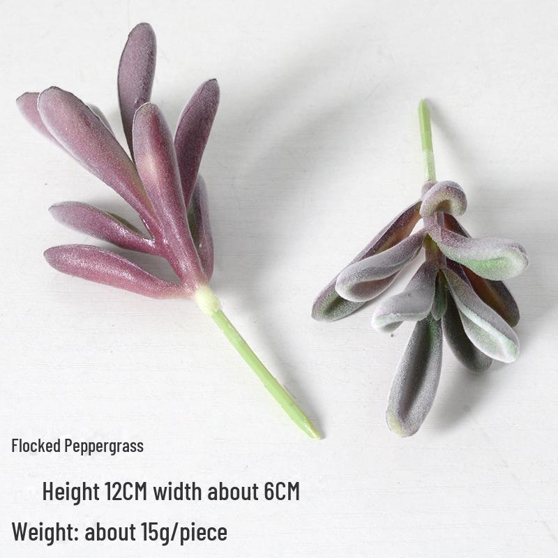 Mini Flocking Artificial Succulent Bonsai for DIY Wall Decor