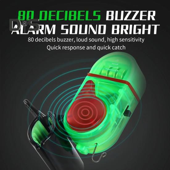 Λυχνάρι Συναγερμού Τσιμπήματος Ψαρέματος με Κλιπ 80dB Νυχτερινό Φως Ειδοποίησης Καλαμιού Ψαρέματος Παγκόσμιος Ηλεκτρονικός Δείκτης Τσιμπήματος Αισθητήρας Χτυπήματος Λυχνάρι LED Αξεσουάρ Ψαρέματος
