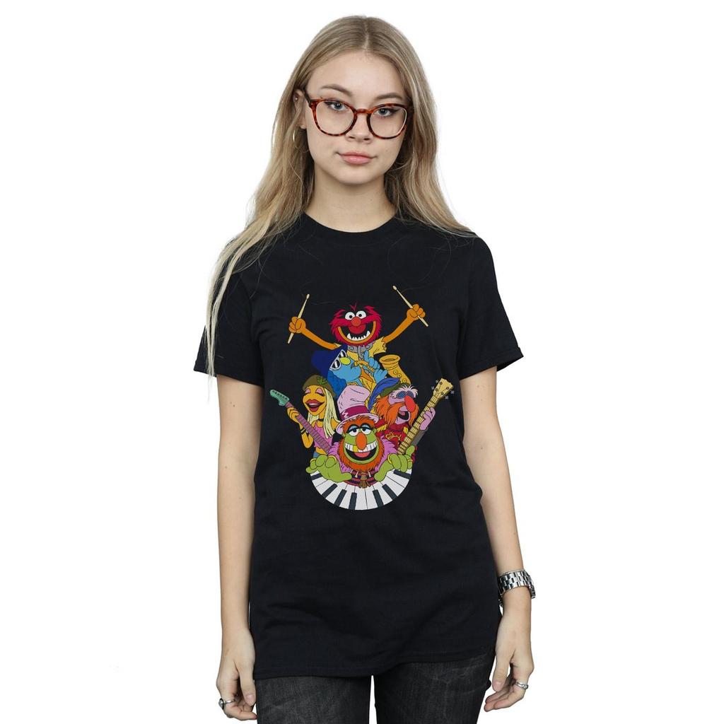 Disney Womens/Ladies The Muppets Dr Teeth And The Electric Mayhem Cotton Boyfriend T-Shirt