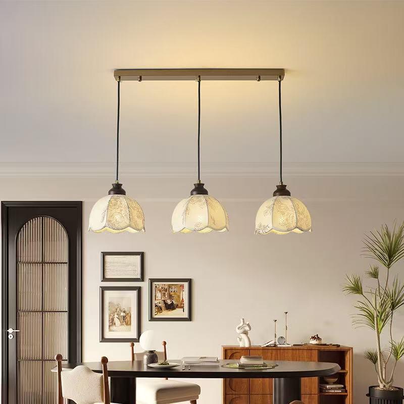 Retro American Wabi-Sabi Chandelier: French Vintage Wood & Fabric Lighting for Bar, Bedroom, or Closet