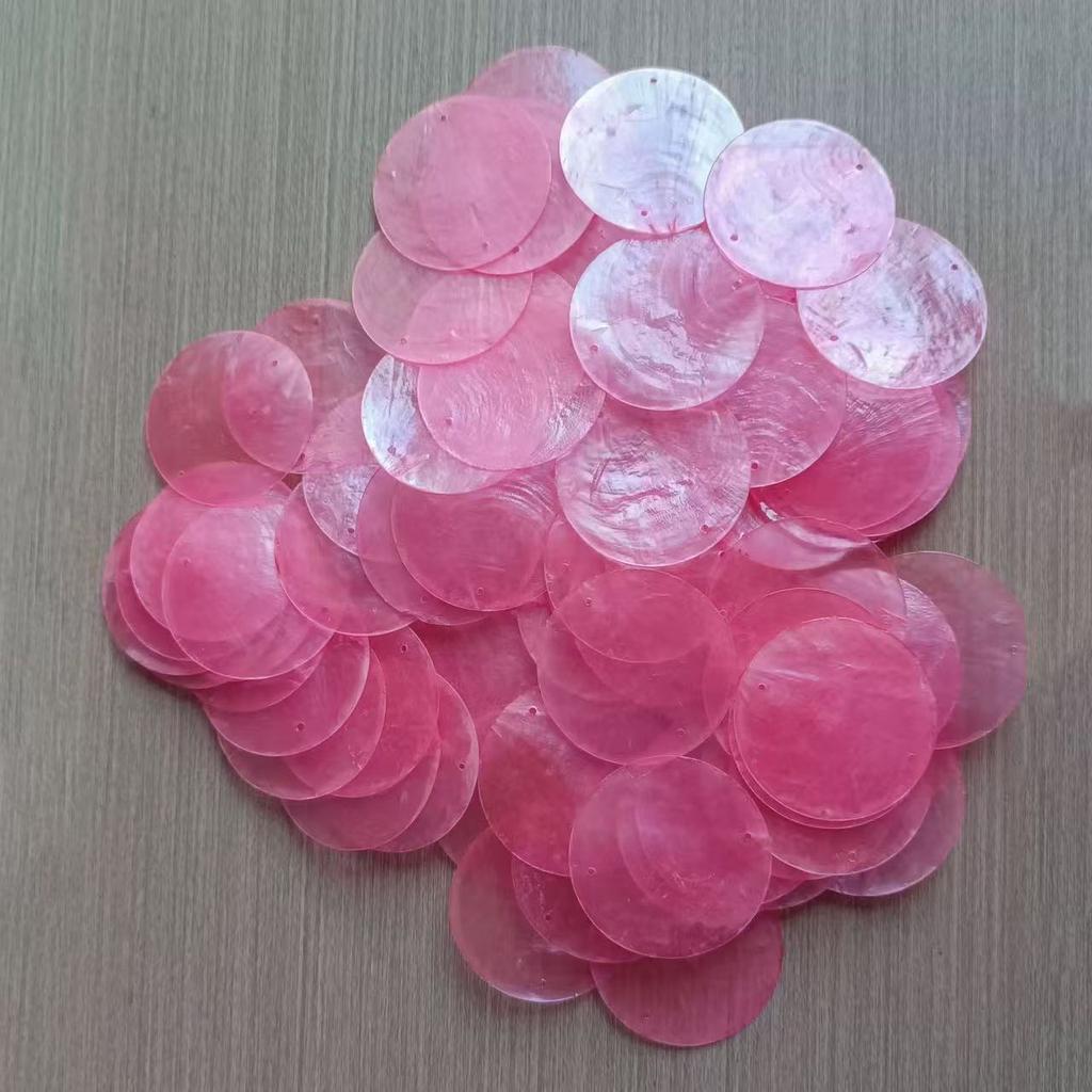 5cm DIY White Capiz Shell with Two Holes Sea Shell Bulk Capiz Shells for Decor DIY Wind Chimes & Crafts Jewellery Accessories