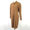 Ausgezeichneter Zustand 90er Jahre Vintage TRICOSA 100% Wolle Langarm Hemdblusenkleid 40 L Damen Braune Schulterpolster(GEBRAUCHT)