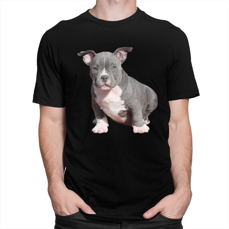 Custom American Pit Bull Terrier T Shirt Men Pure Cotton Tshirt Tees Streetwear Tshirts