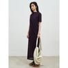 Anggae Draped Asymmetrical Knit Dress Violet