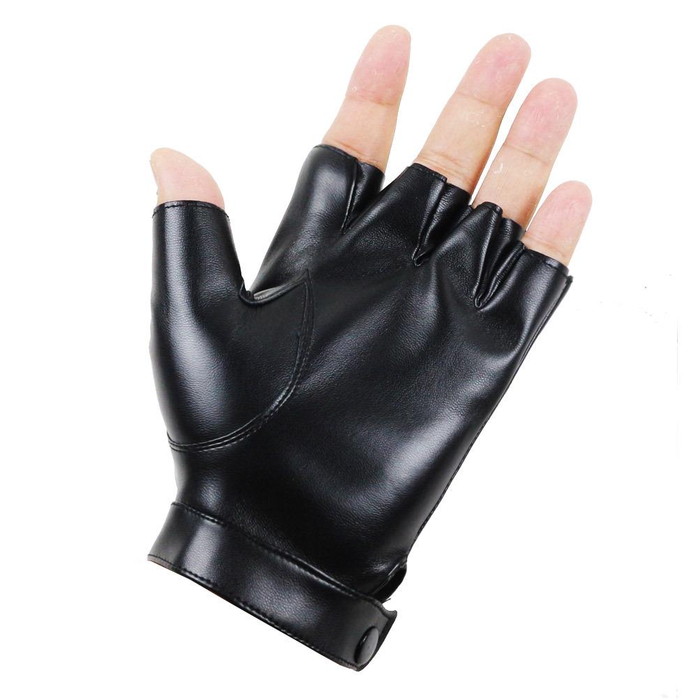 Leather half-finger gloves