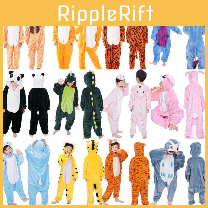 Stylish Animal Flannel Onesie Pajamas For Kids Soft Sleepwear Perfect For Home Lounging