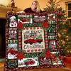Merry Christmas Flannel Throw Blanket, Lightweight Decoration, Soft Gift, Home Bedding, Living Room, Sofa