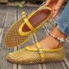 Atmungsaktive Einzel-Schuhe mit weicher Sohle für Damen, Neuer Stil, Flach, Durchbrochene Mesh-Schuhe, Mary Jane Einzel-Schuhe