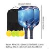 Astronaut Themed Pickleball Paddles Set Beginner Equipment Creative with Bag Light Blue