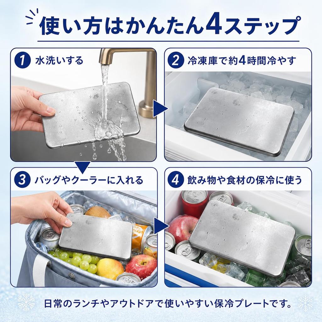 Stainless Steel Ice Packs of Powerful Rapid Small Made of 304 Stainless Ideal for Cooler Lunch Heatstroke and Emergency Preparedness 2 (Set 2)