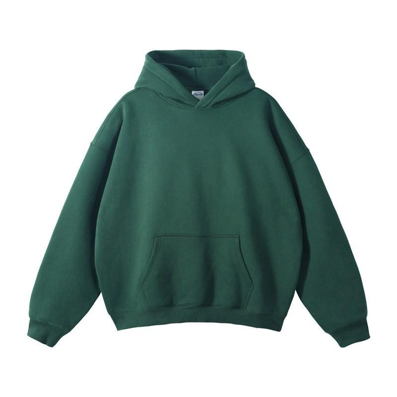 Unisex Übergroßer Kapuzenpullover mit überschnittenen Ärmeln Warmes Fleece-Futter Einfarbige Lässige Winteroberseite