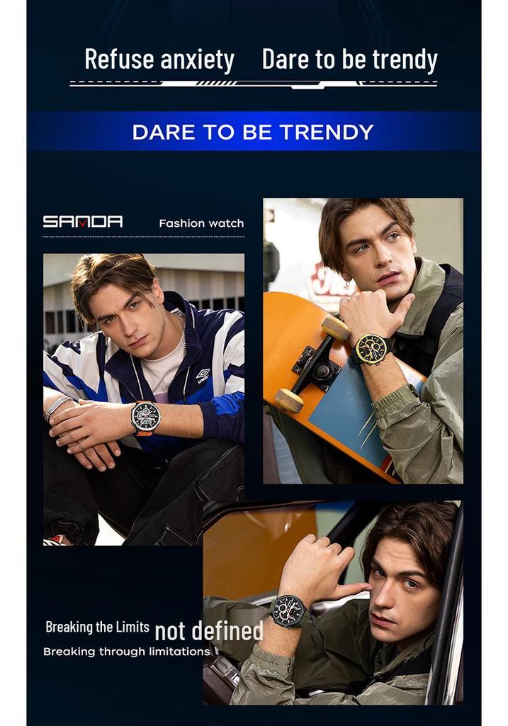 Sanda Electronic Sports Watch: Luminous, Waterproof, with Timer, Alarm, and Large Dial for Students and Men