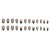 24 Pcs Dark Mysterious Smudge Color Wearing Armor Gradual Change French Autumn and Winter White Fake Nail Finished 24 Pieces