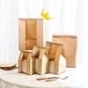 50Pcs Brown Bread Bag With Tin Tie Self Sealing Toast Bread Pastry Packaging Bag