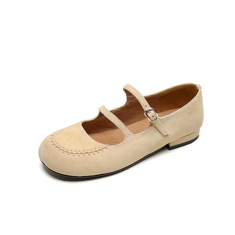 Fashion New Spring/summer Sheep Suede Woman Shoes Round Toe Low Heel Women Pumps Shoes for Women Fashion Mary Jane Shoes Chunky Heels