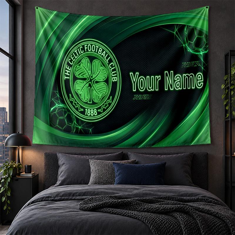 Personalisierte Wandbehänge Celtic FC Muster Kunst Hintergrundtuch