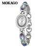 Mokaga Vintage Women's Quartz Watch - High Retro Tiger Eye Chalcedony with Light Luxury Waterproof Design