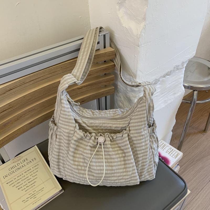 Korean Large Capacity Crossbody Bags for Women Versatile Ladies Multi-pocket Shoulder Bag Solid Color Bow Female Handbag Tote