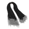 100 Pièces Cordon Cire Cordon de Collier en Vrac avec Fermoir Chaîne Bracelet Fournitures de Fabrication de Bijoux Accessoires 1,5 mm Diamètre 50 cm L 5 cm Extension Noir