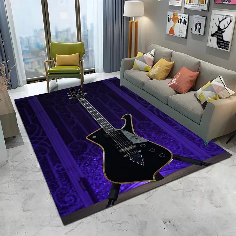 Electric Guitar Carpet Living Room Bedroom Music Room Rug Cool Teen Decor Non Slip Floor Mat Home Doormat Gift