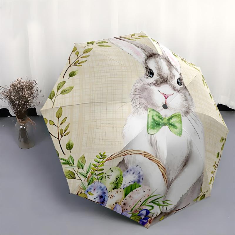 1pc Easter Bunny Decorations Automatic Folding Umbrella, 8-Rib Iron Frame, Casual Outdoor Accessory for Birthday Festival Gifts Yy251128188