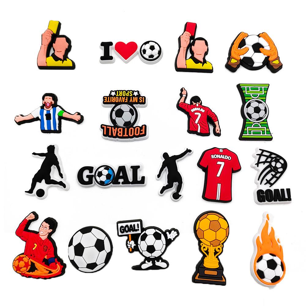 Football Series Shoe Charms for Crocs - Sports-Themed PVC Accessories