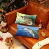 Sea Bass And Fishing Scene Cushion Cover Rectangle Pillow Case Printing Bedside Sofa Room Home Decoration Pillowcase