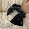 Cameo Velvet Ruffle Scrunchie[DeepGreen]