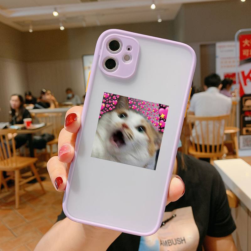 Super cute cats dogs Bumper Phone Case For iphone12 11 Pro Max X XS Max XR 7 8 Plus 12mini Translucent Matte Shockproof Cover