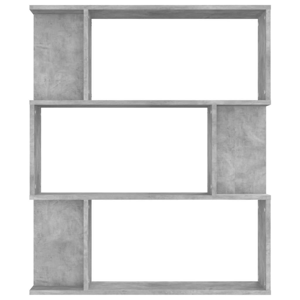 Bookshelf Room Divider Concrete Grey 80 x 24 x 96 cm Engineered Wood