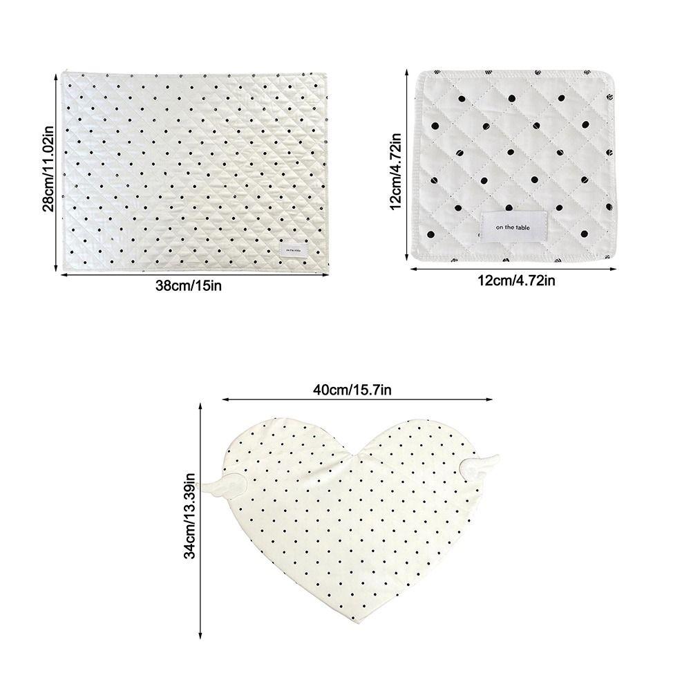 Cotton Heart Shaped Placemat Insulated Cup Mat Cute Kitchen Table Mat  Kitchen