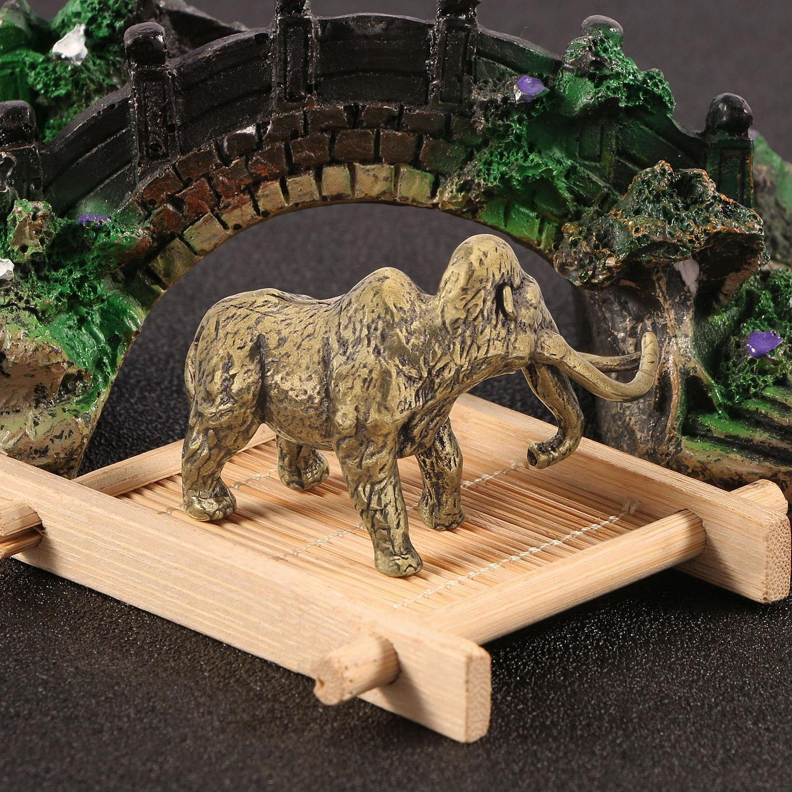 

Латунная статуэтка слона, настольное украшение, ретро-крафт, декор богатства, китайская фигурка фэн-шуй для